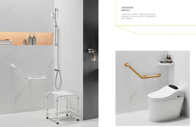 Bathroom Accessories Antibacterial Nylon ABS Stainless Steel Grab Bar Safety Disabled Handrail for Barrier-Free Toilet