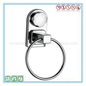 Sanitary Ware Bathroom Accessories Chromed Towel Hanger Ring Wish Suction Cup