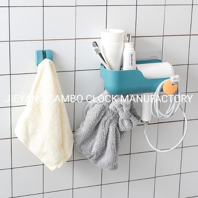 Multifunction Wall Mounted Rack for Hair Dryer and Toiletries