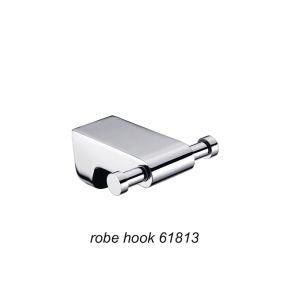 Wall Mounted Zinc Alloy Double Robe Hook Chrome Finish 61813