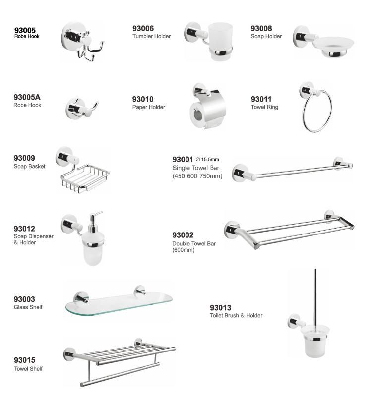 Bathroom Accessory Sets Towel Rack Toilet Brush Holde Tissue Holder Cheap Sample Available Chrome Hotel Washroom Toilet Accessories 6 Piece Bathroom Accessories