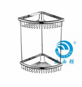 Double Layer Brass Shower Basket for Bathroom Storage Oxl-8619