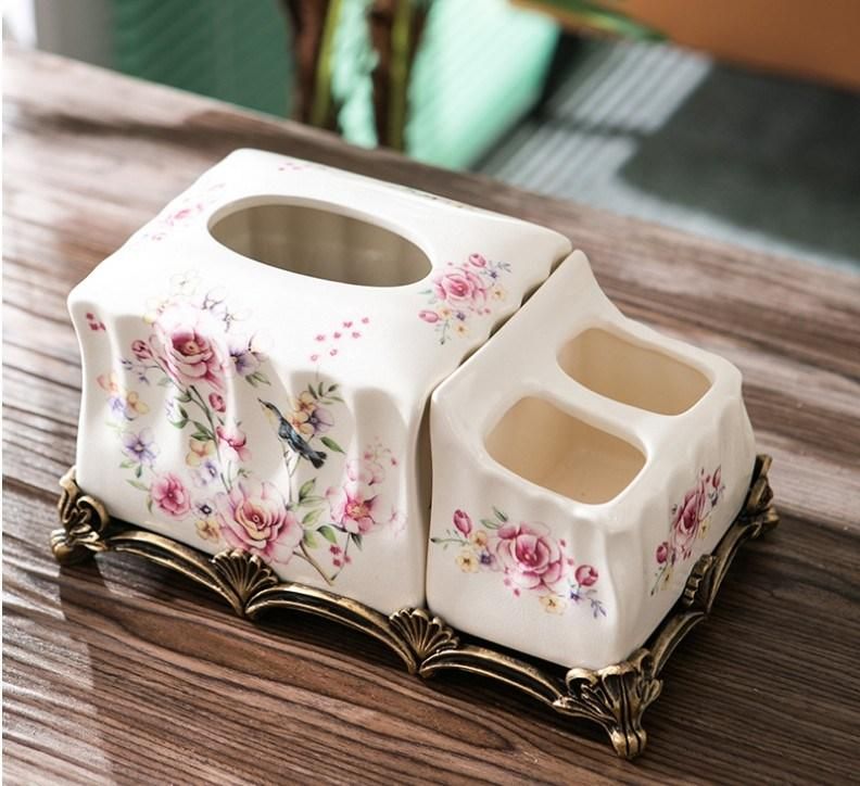 High Quality Tissue Box Home Crafts Hotel Special Tissue Box Printable Logo Nordic Style Ceramic Tissue Box