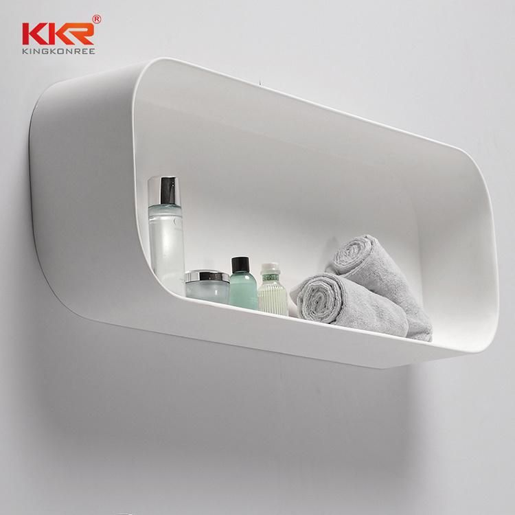 Kkr Black Solid Surface Shower Shelf Wall Mount Bathroom Shelf Niche