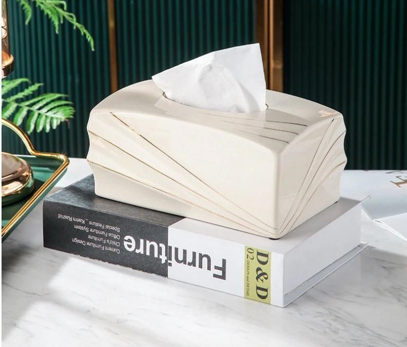 High Quality Storage Box Home Crafts Hotel Special Tissue Box Noble and Elegant Ceramic Tissue Box