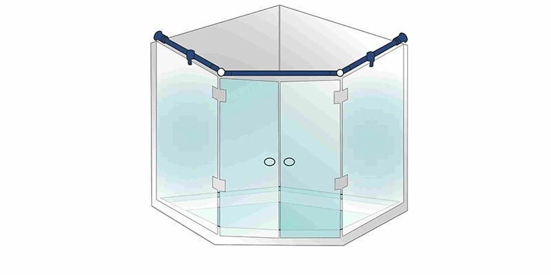 Hi-914b Modern Design Frameless Glass Panel Stabilizer for Round Pipe