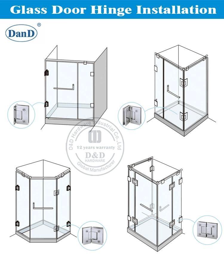 SS316 Heavy Duty 180 Degree Glass to Glass Shower Hinge