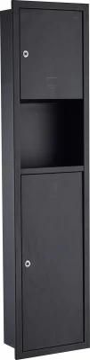 Conceal Matte Black Paper Dispenser with Wastbin for Shopping Mall
