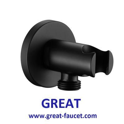 Brass Round Shower Holder Shower Hook Matt Black