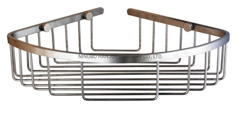 SUS 304 Stainless Steel Bathroom Basket Hanging Shelf Corner Showerroom Basket