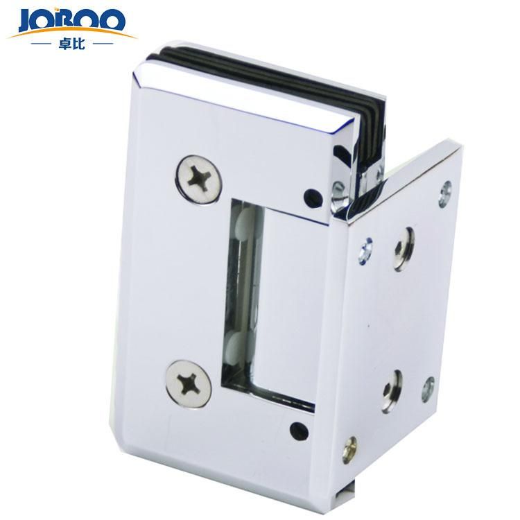 Bathroom Fittings Adjustable Glass to Glass 90 Degree Solid Brass Polish Chrome Phlishing Glass Shower Hinges Connector Joboo Zb634