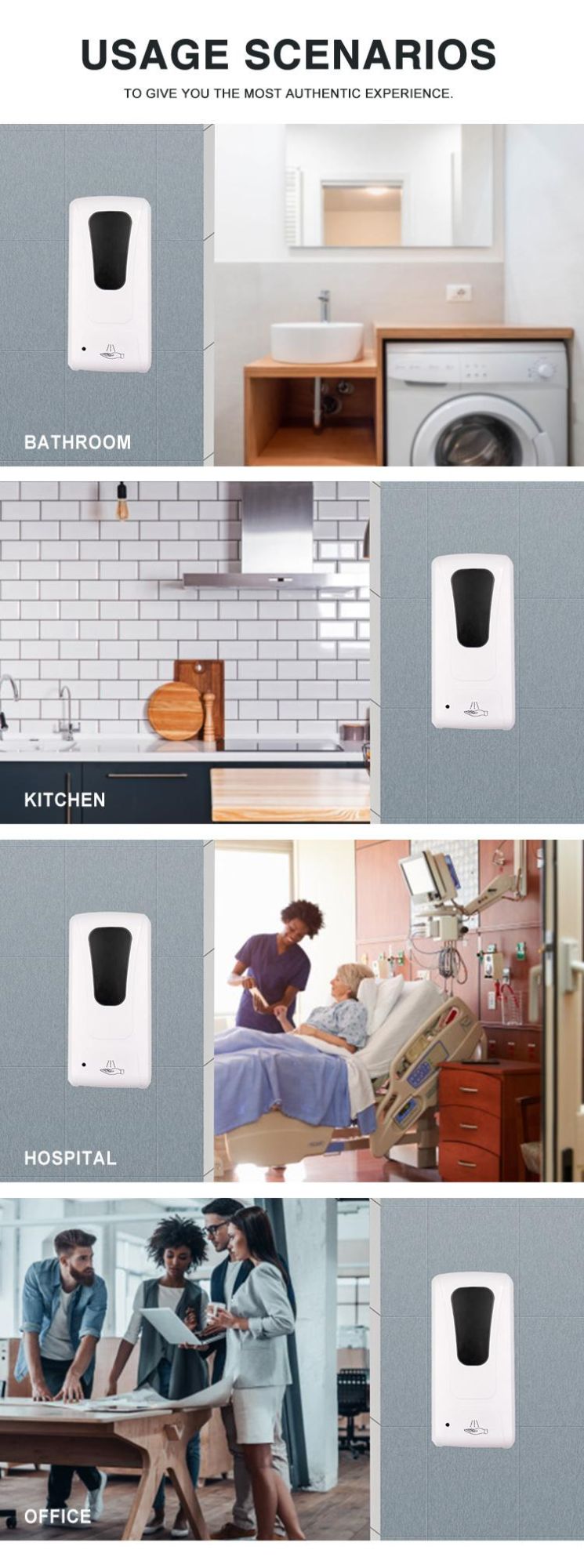 1000ml Touch Free Automatic Refill Alchohol Gel Foam Non-Touch Hands Sanitizer Dispenser Floor Stand Touchless Wall Mounted Liquid Soap Dispenser
