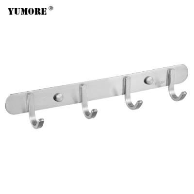 Hardware Silver Jacket Purse Scarf Coat Hook Rack Wall Mounted with Shelf