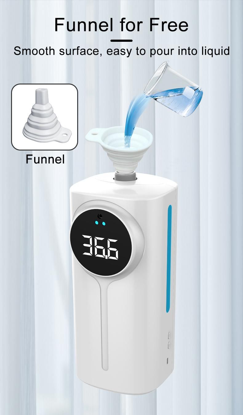 Infrared Disinfectant White Liquid Gel Foam Soap Hotel Public Place Alcohol Spray Automatic Hand Wash Sanitizer Dispenser with Thermometer