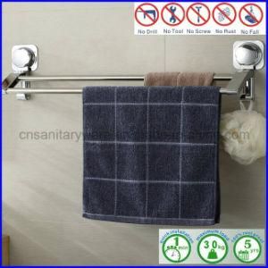 Double Stainless Steel Bar Towel Holder with Suction Cup Brackets
