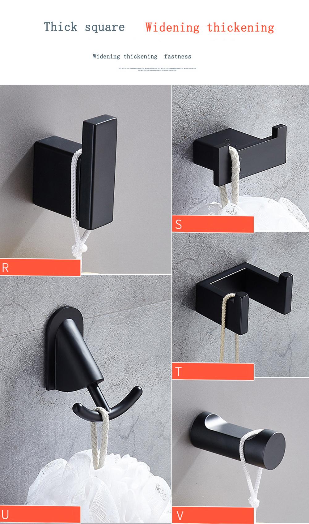 Stainless Steel Matte Black Single Round Robe Towel Hook Coat Hook Shower Towel Hanger for Bathroom Kitchen Home Storage