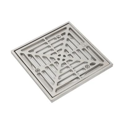 Zinc Alloy Nickel Brushed 4&quot; Square Shower Drain