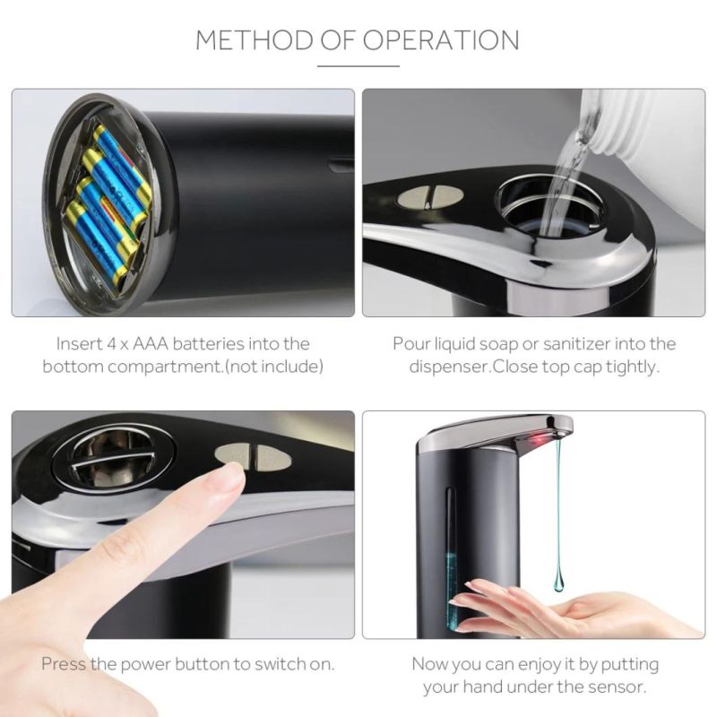 2021 Hot Selling Durable Battery Smart Stainless Steel Touchless Automatic Sensor Liquid Soap Dispenser