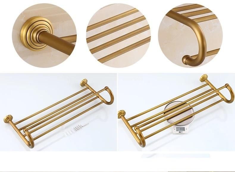 Antique Bathroom Accessory Copper Double Bath Towel Bar