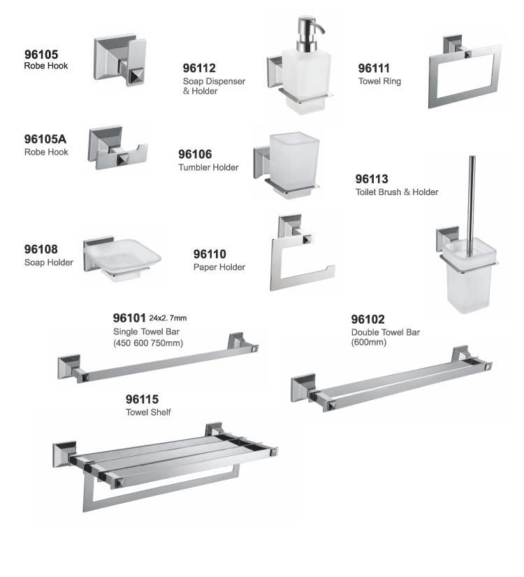 Bathroom Accessory Sets Towel Rack Grab Bar Tissue Holder Cheap Sample Available Chrome Hotel Washroom Toilet Accessories 6 Piece Bathroom Accessories