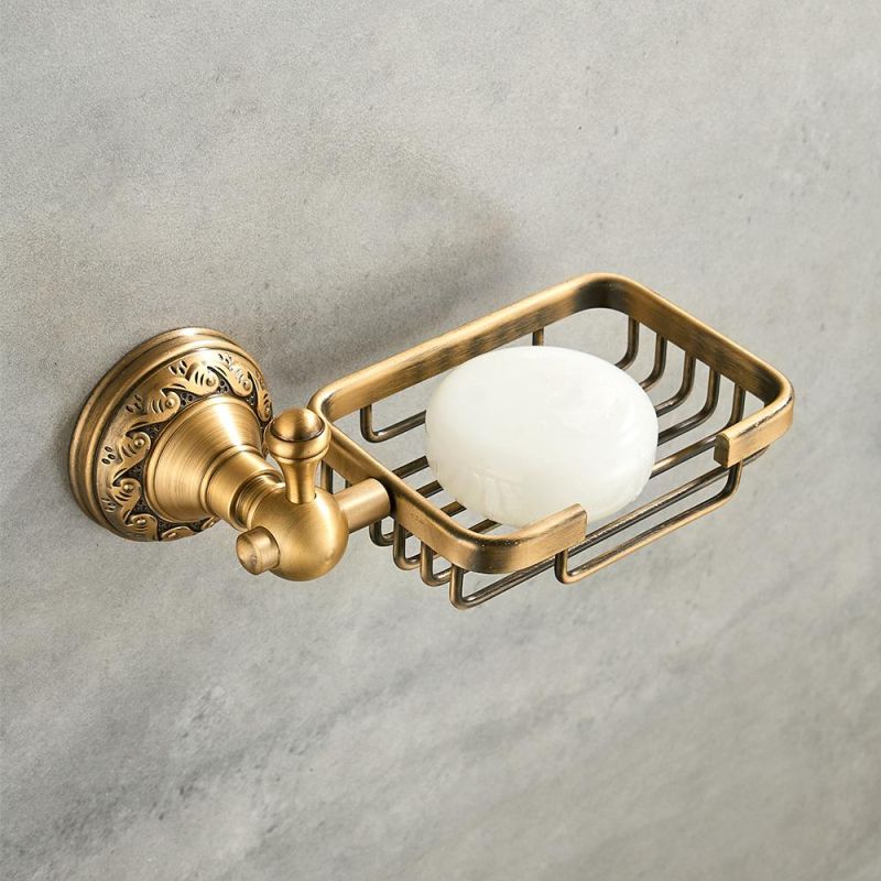 Bathroom Accessories Set Brass Antique Shelves Towel Bar