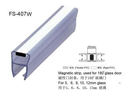 White Magnetic Glass Door PVC Sealing Strip