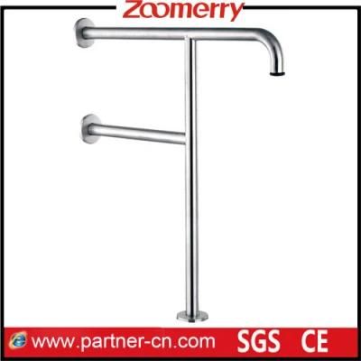 Wall Mounted Stainless Steel Grab Bar with Foot for Toilet