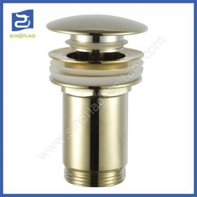 Hot Sell Gold Brass Water Drain Flip and Pop-up Drain with Overflow