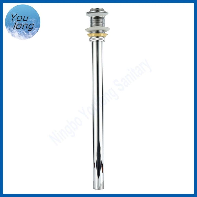 Pop up Drain with Long Pipe 40cm Brass Basin Drain