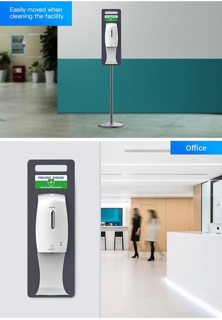 Smart Sensor Touch-Free Floor Stand Wall Mounted Alcohol Sanitizer Soap Spray Dispenser