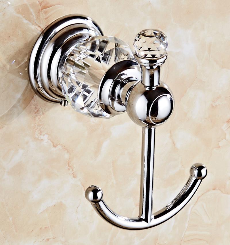 Chrome Zinc Alloy with Crystal Robe Hook for Bathroom