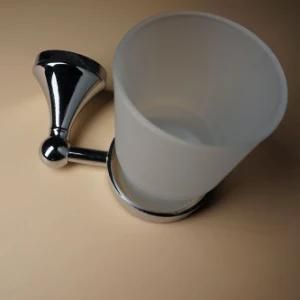 Wall Mounted Chrome Zinc Alloy Single Toothbrush Holder for Glass Holder