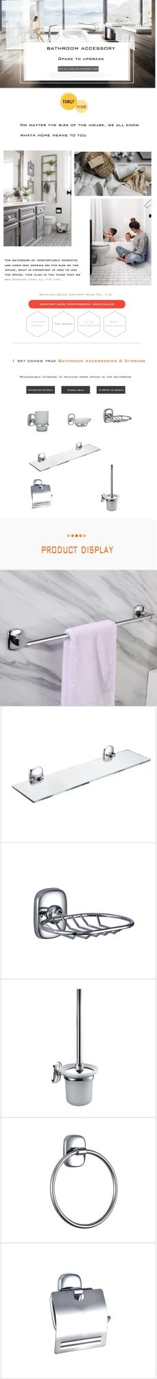 Wenzhou Factory High Quality Chrome Bathroom Accessories Zinc Alloy 6 Pieces Set