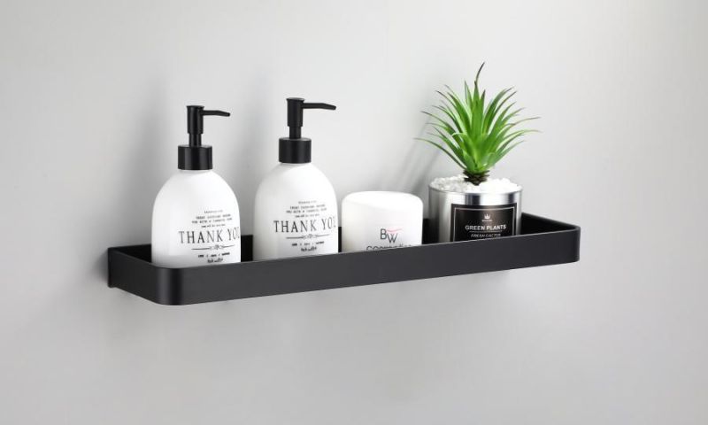 Black Aluminum Bathroom Shelf Bath Black