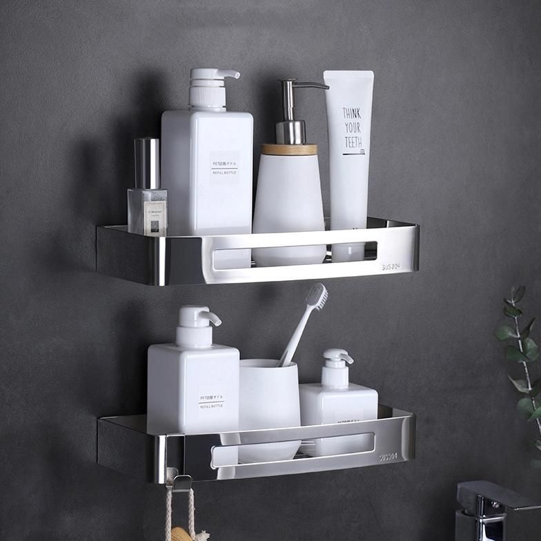 Metal Stainless Steel 304 Wall Mounted Bath Shower Rack Bathroom Shelves