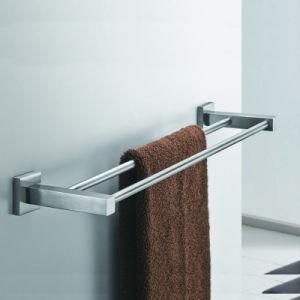 Square Style 304 Stainless Steel Double Towel Rail of Bathroom Accessories
