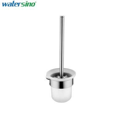 Bathroom Accessories Stainless Steel Brushed Glass Toilet Brush Holder Wash Cup