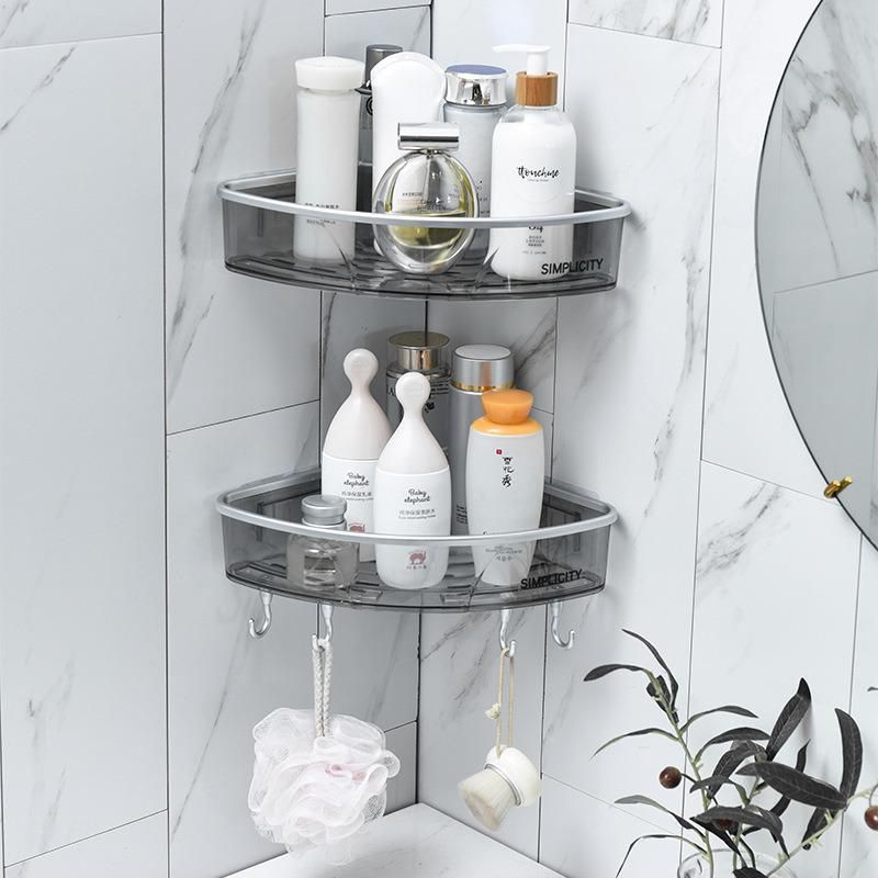 Punch-Free Corner Shelf Toilet Wash Rack Bathroom Seamless Wall-Mounted Tripod Storage Rack