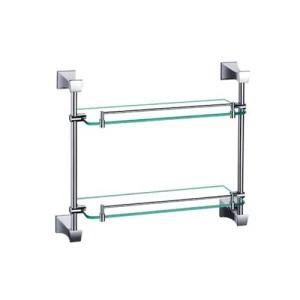 Bathroom Accessories Double Glass Shelf with Suitable Price (SMXB 63111-D)