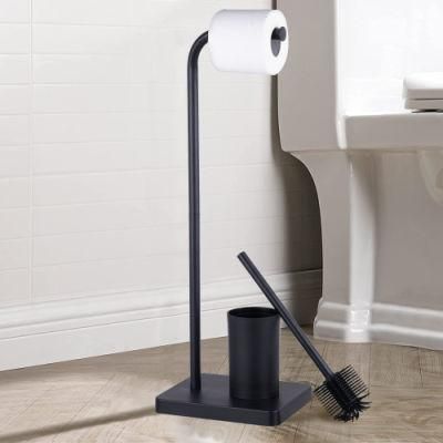 Toilet Brush Stainless Steel with Paper Holder Bathroom Free Standing