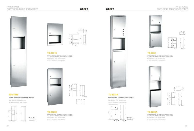 Big Sale Stainless Steel Recessed Paper Towel Dispenser (TD-83328)