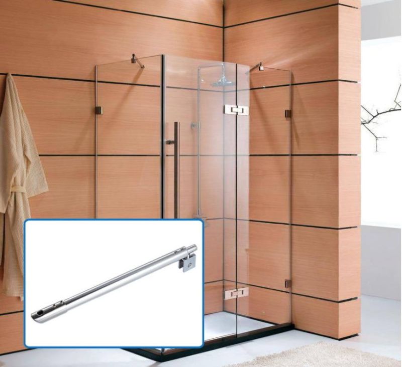 Adjustable Glass Shower Door Support Bar Stainless Steel Customized Size Support Arm