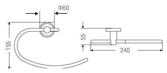 Bathroom Accessories Stainless Steel AC51A-200 Towel Ring