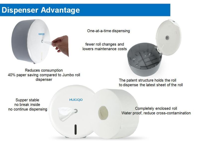 White Plastic Single Center Pull Toilet Tissue Paper Dispenser