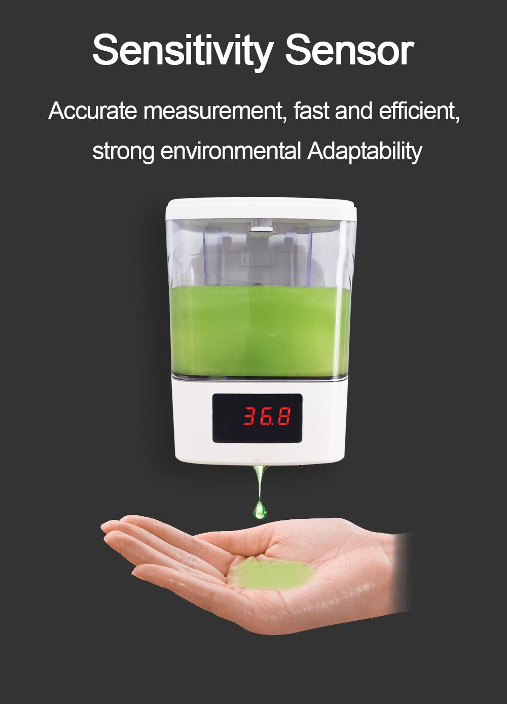 700ml K9 PRO Touchless Wall Mounted Thermometer Automatic Liquid Gel Soap Dispenser