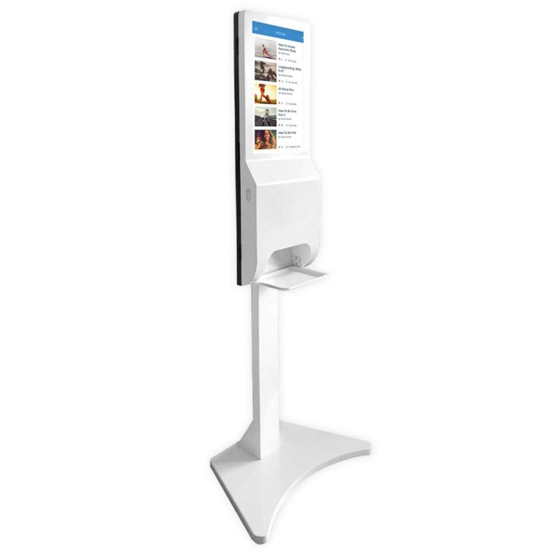 21.5 Inch Stand Alone Uline Touchless Digital Signage Hand Pump Sanitizer Dispenser