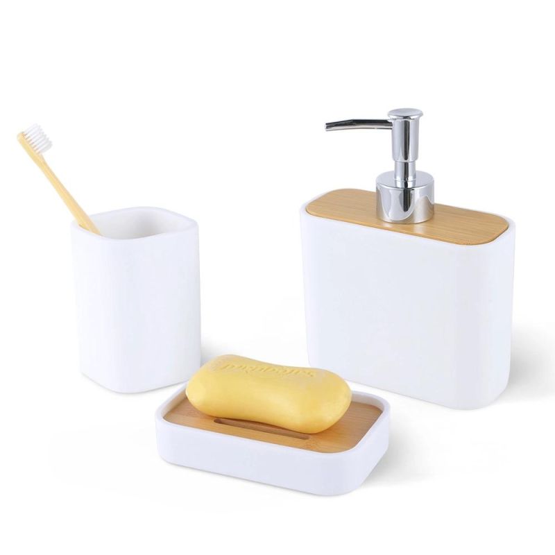 3PCS White Resin Bathroom Sets