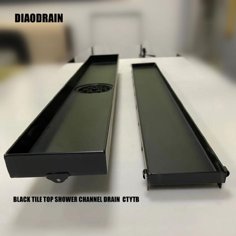 Black Tile Top Grate Shower Drain Channel Drain Linear Drain Floor Drain of Stink Free