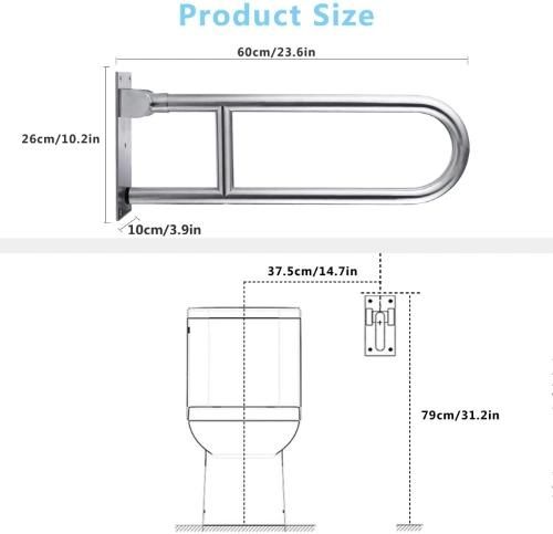 Flip up Grab Bars Handicap Toilet Rails Grab Bars for Bathroom