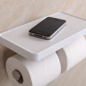 Wall Hung Stainless Steel Toilet Paper Holder with ABS Cell Phone Holder